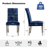 Set of 2 Modern Dining Chairs with Plush Velvet Upholstery, Sturdy Stainless Steel Legs & S-Shaped D772095825