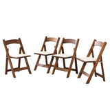 Upholstered folding chair, space saving, easy to carry, 4PCS, Walnut shelfBeige cushion,Dining room W49553920