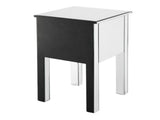 Modern and Contemporary Mirrored 2-Drawers Nightstand Bedside Table Silver 09093710