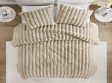 Ultrasoft Faux Fur Ribbed Comforter Set Full/Queen B035P294133
