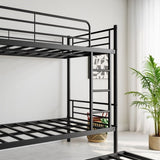 Twin Bunk Bed with Trundle Metal Bunkbeds with Ladder and Full-Length Guardrail, Noise Free, No Box W840P196829