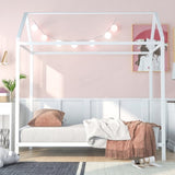 House Bed Frame Twin Size , Kids Bed Frame Metal Platform Bed Floor Bed for Kids Boys Girls No Box WF286771AAK