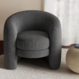 Modern Curved Back Upholstered Accent Chair, Soft Cozy Boucle Fabric, Comfortable Plush Seating, No N765P220275G