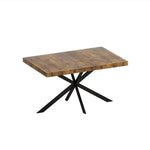 ZUN 55.11" -70.86"Retro Rectangular Stretch Dining Table, Antique Wood Top And Black Relief Plate, Black W757P147831