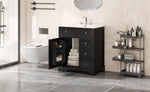 ZUN 30" Bathroom Vanity with Sink Top, Bathroom Vanity Cabinet with Door and Two Drawers, MDF Boards, N725P198484B