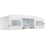 ZUN 10x30' Wedding Party Canopy Tent Outdoor Gazebo with 8 Removable Sidewalls W1205137315