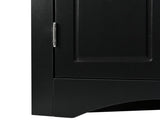 Black Triangle Bathroom Storage Cabinet with Adjustable Shelves, Freestanding Floor Cabinet for Home 62126568