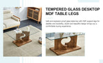 ZUN A rectangular modern and fashionable coffee table with tempered glass tabletop and wooden color MDF W1512P245592