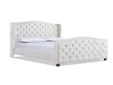 Marcella Upholstered Shelter Headboard Bed Set, Queen, Bright White Polyester B2719P238220