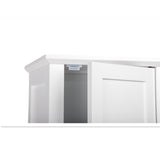 Storage Bathroom Cabinet, 2-Door Bathroom High Cabinet, White 03996531