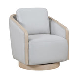Gray Accent Chair Modern Living Room Furniture, 1pc Swivel Lounge Chair Luxury Comfort Wood Trim Arm B011P329265
