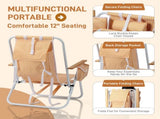 4-Position Adjustable Backpack Beach Chair, Foldable Rustproof Aluminum Frame Lounge Chair with 86485708