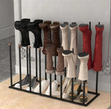 ZUN Boot Rack Organizer for 8 Pairs, Free Standing Boot Storage Metal Shoe Rack Fit for Tall Boots 37432276