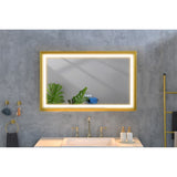 42x24 Inch LED Frontlit Bathroom Mirror with Metal Frame, Wall Mounted Vanity Mirror with Smart 48886599