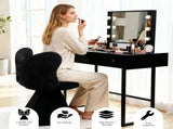 Vanity Chair with Butterfly Back,Swivel Accent Chair Dining Chairs,Makeup Stool for Bedroom Dressing 74909586
