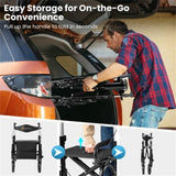 New 2-in-1 Foldable Rollator Walker with 9 Inch Pneumatic Tires -Black 44160784