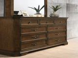 Maderne Traditional Wood Panel 5 pieces Queen Bed set with Dresser, Mirror, Nightstand and Chest T2574P204907