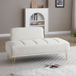 ZUN 56.3"Inch Width Modern End of Bed Bench,Teddy Fabric Upholstered 2 Seater Sofa Couch Entryway W2677P195004