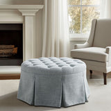 Skirted Tufted 32" Round Ottoman B035P256577