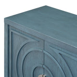Retro Sideboard door with Circular Groove Design Round Metal Door Handle for Entrance, Dinning Room, 42078691