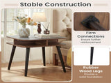 Faux Marble Side Table with 4-Sided Storage Shelves, 24" Square End Table for Living Room Bedroom 15029922