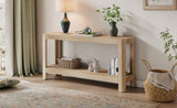 Mirod Modern Farmhouse Console Table,Elegant Minimalist Design with Premium Wood Veneer and Rounded N760P281362N