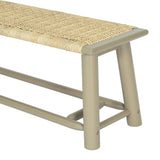 Farmhouse Modern Solid Wood Rattan Bench - 59 Inch Indoor & Covered Outdoor Bench Champagne Finish N842P271335E