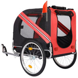 ZUN Dog Bike Trailer, Breathable Mesh Dog Cart with 3 Entrances, Safety Flag, 8 Reflectors, Folding Pet 57543487