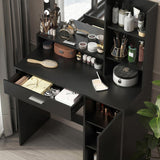 Vanity Desk with Mirror & Light, Large Drawer Three Level Storage Dresser, 3 Lighting Modes 98164513