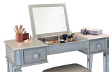 ZUN Mirrored Vanities Desk with Drawers, Bedroom Makeup Vanity Table Set with Mirror and Stool, Flip Up W2170140324