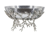 14.2x14.2x10.8" Silver Decorative Aluminum Bowl with Twig Stand W2078P489710