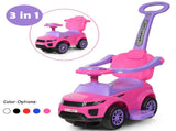 3-in-1 Kids Ride On Push Car for 12-36 Months Removable Handle Anti-Roll Board Horn Music Pink 13233134