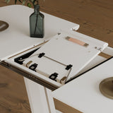 62.99-78.74" grey white dining table, MDF kitchen dining table, and modern industrial style 98437777