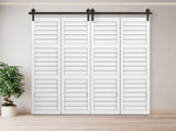 60" Bi-Folding Sliding Barn Door Hardware Kit for 4 Doors,Smoothly&Quietly,Black Track J Shape 44893812