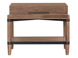 Tranquilty 26 inch One Drawer Nightstand, Minimal Assembly, Walnut Finish B108P411445