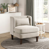 Modern Taupe Accent Chair Cushion Seat Corduroy Fabric Upholstery Pillow Living Room Furniture 1pc B011P287473