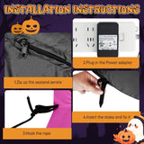 12FT Giant Halloween Inflatable Blow Up Decorations, Pumpkin Man Holding Skull with Built-in LEDs 59691906