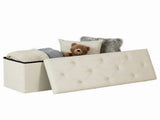 43 Inches Folding Storage Ottoman Bench, Storage Chest, Foot Rest Stool, Bedroom Bench with Storage, 20019899
