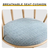 2 Pcs Blue Chenille Swivel Bar Stools with Khaki Powder-Coated Metal Legs 51286050