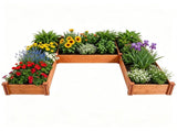 Solid Fir Wood Raised Garden Bed, 5-in-1 Combined Planting Planter Box with Dovetail Joints, 74039350