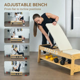 ZUN Wooden Adjustable Weight Bench 71536717