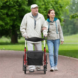 2-in-1 Rolling Walker & Wheelchair 6-Position Height Adjustment , 8" PVC Wheels, Folding 46860865