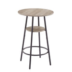 ZUN Round bar stool set with shelf, upholstered stool with backrest Grey, 23.62'' W x 23.62'' D x W1162101846