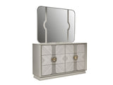 Eternity Traditional Style Mirror Made with Wood and Gold Accents in Beige same as G150109287 B009P291906