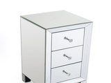 Modern and Contemporary Mirrored 3-Drawers Nightstand Bedside Table 34787396