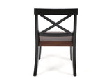 Roshan Farmhouse Acacia Wood Dining Chairs, Black / Walnut 62888.00BWALN