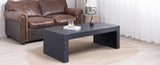 47.6" Modern Black Ribbed Coffee Table Rectangular Low Profile Center Table for Living Room W2729P309446