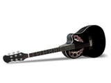 41 inch Cutawary Round Back Acoustic Guitar Spruce Top Grape Hole Black 53570421