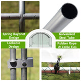 Large Chicken Coop Metal Chicken Run with Waterproof and Anti-UV Cover, Dome Shaped Walk-in Fence W2505P194437