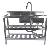 47.2 Inch Commercial Kitchen Prep & Utility Sink for Restaurant Kitchen Dual Bowl Style 99815903